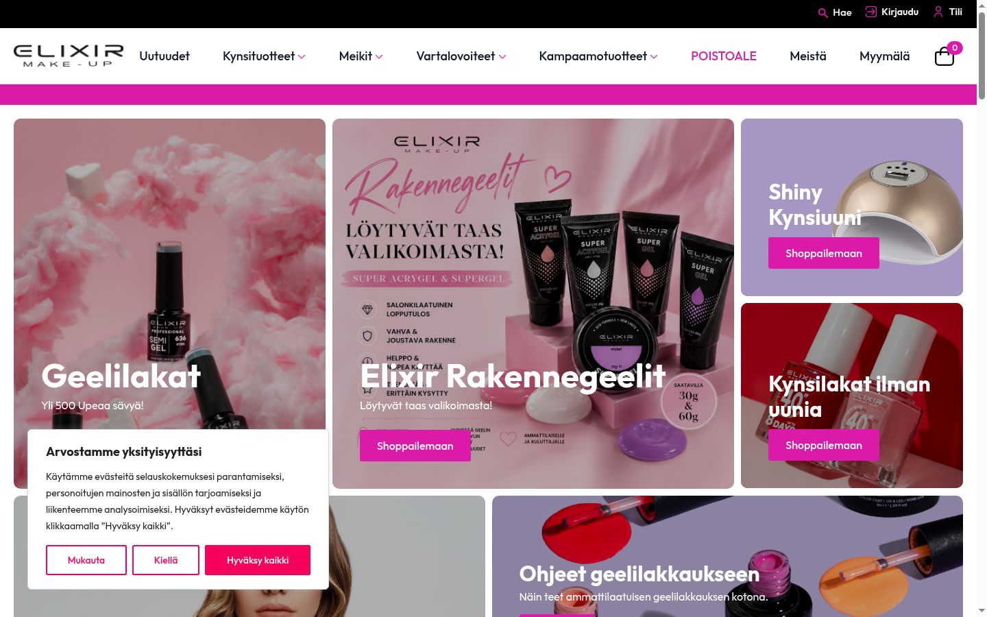 Screenshot del banner di consenso mostrato prima di qualsiasi interazione