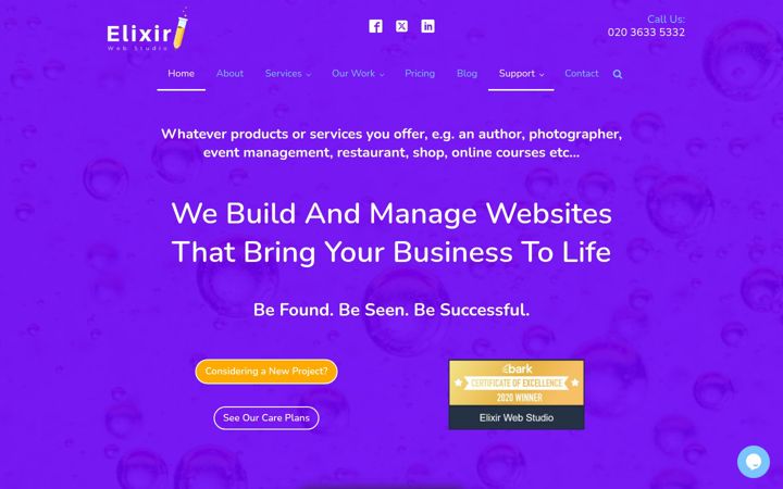 Screenshot of elixirweb.studio