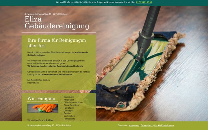 Screenshot of eliza-gebaeudereinigung.de