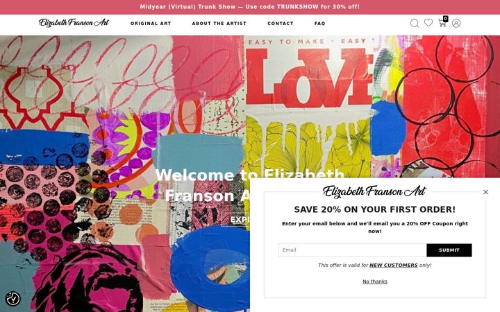 Screenshot of elizabethfranson.com