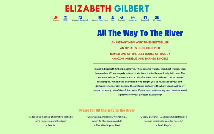 Captura de pantalla de elizabethgilbert.com