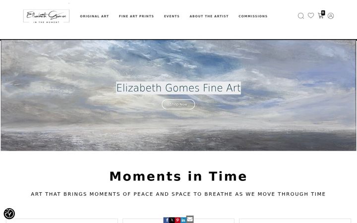 Screenshot of elizabethgomesart.com