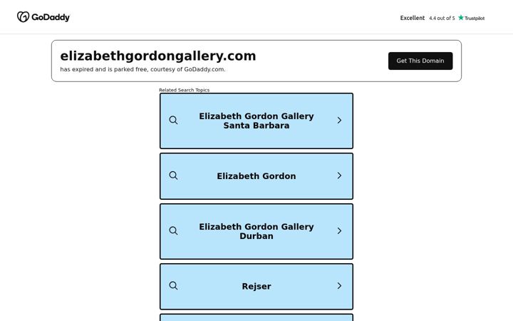 Screenshot of elizabethgordongallery.com