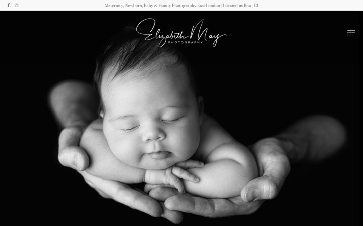 Screenshot of elizabethmayphoto.co.uk