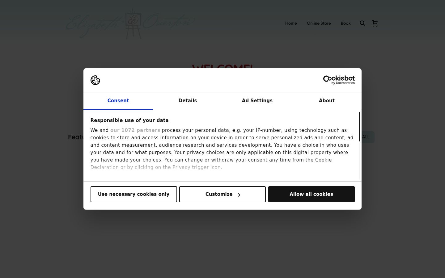 Screenshot del banner di consenso mostrato prima di qualsiasi interazione