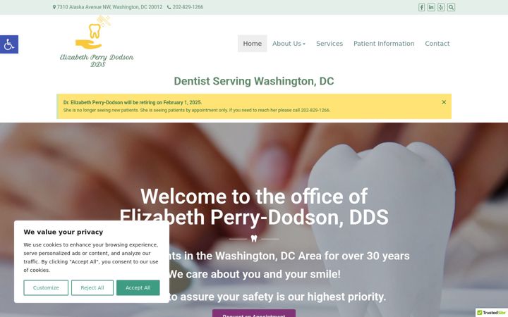 Screenshot of elizabethperrydodsondds.com