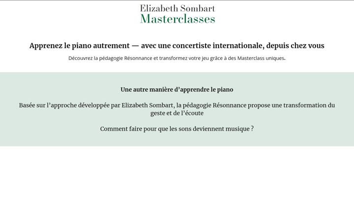 Screenshot of elizabethsombartmasterclasses.com
