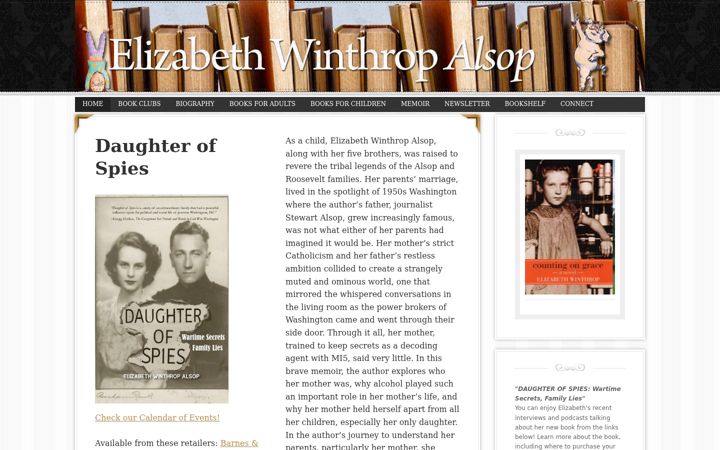Screenshot of elizabethwinthrop.com