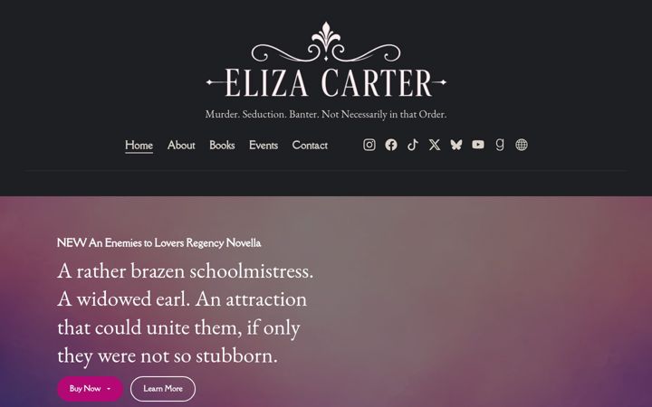 Screenshot of elizacarterwrites.com
