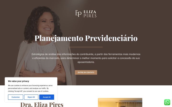 Екранна снимка на elizapiresadvogada.com.br