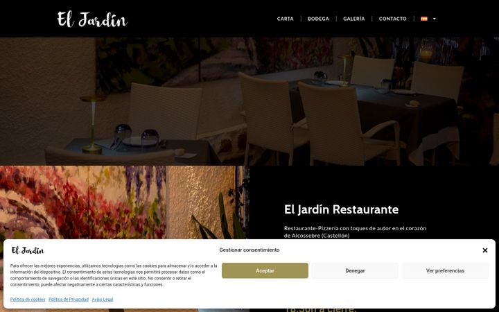 Screenshot of eljardinrestaurante.com