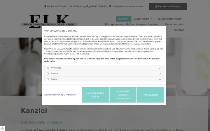 Skjermbilde av elk-rechtsanwaelte.de