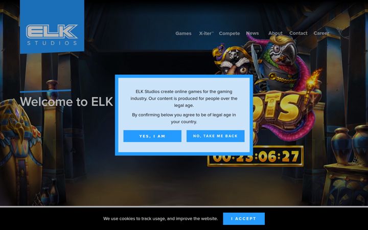 Screenshot of elk-studios.com