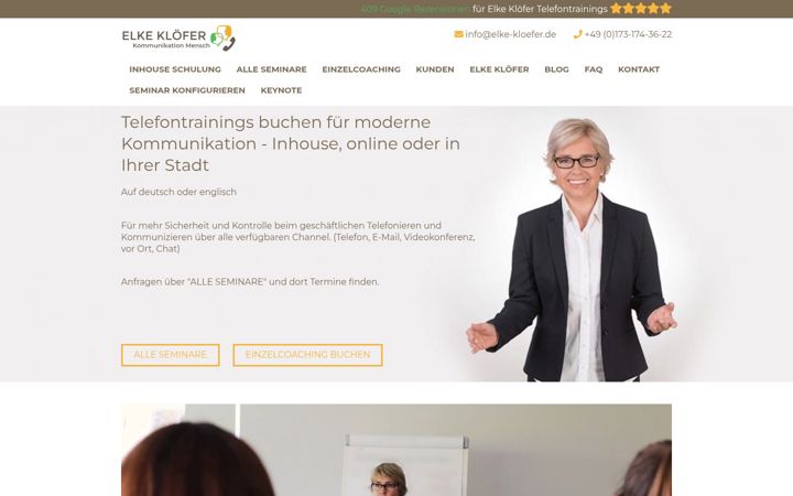 Zrzut ekranu elke-kloefer.de