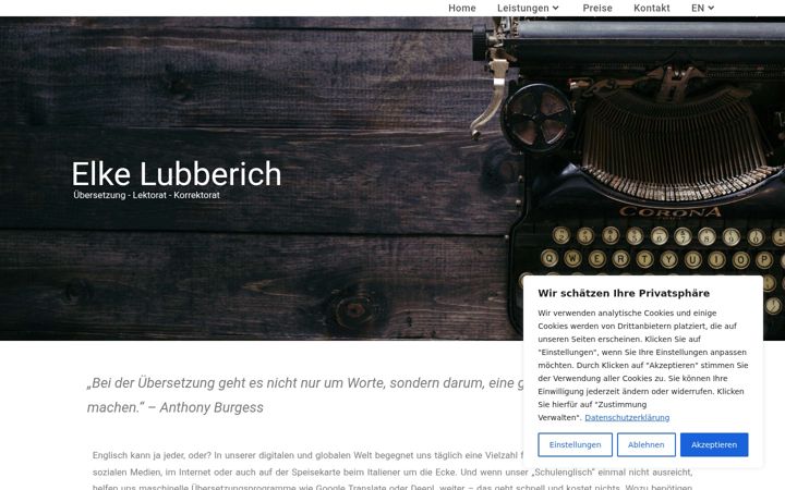 Zrzut ekranu elke-lubberich.de