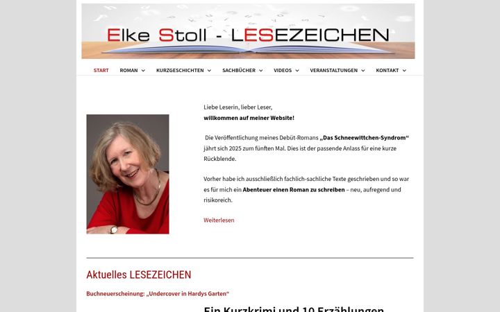 Zrzut ekranu elke-stoll-lesezeichen.de