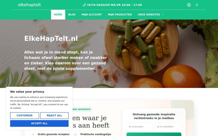 Snímek obrazovky elkehaptelt.nl