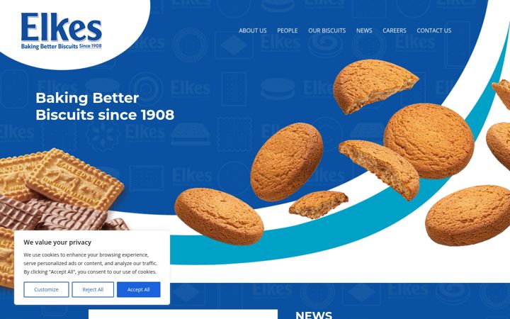 Screenshot of elkesbiscuits.co.uk