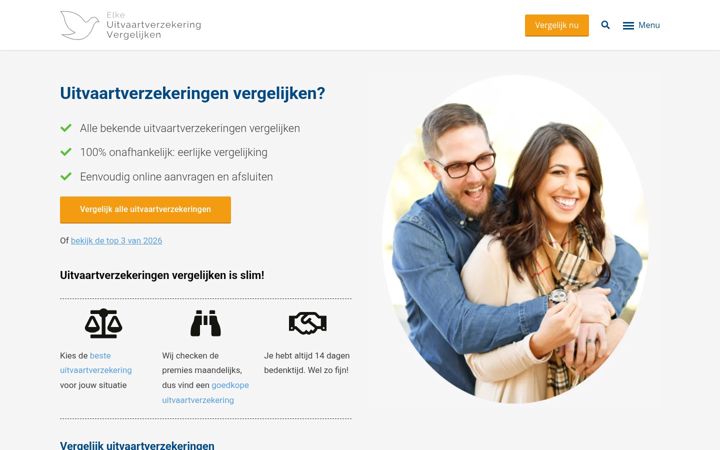 Snímek obrazovky elkeuitvaartverzekeringvergelijken.nl