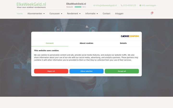 Snímek obrazovky elkeweekgeld.nl