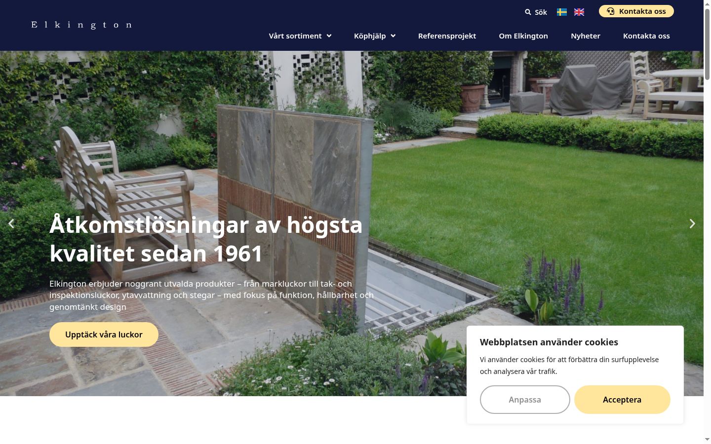 Skjermbilde av samtykkebanneret slik det vises før noen interaksjon
