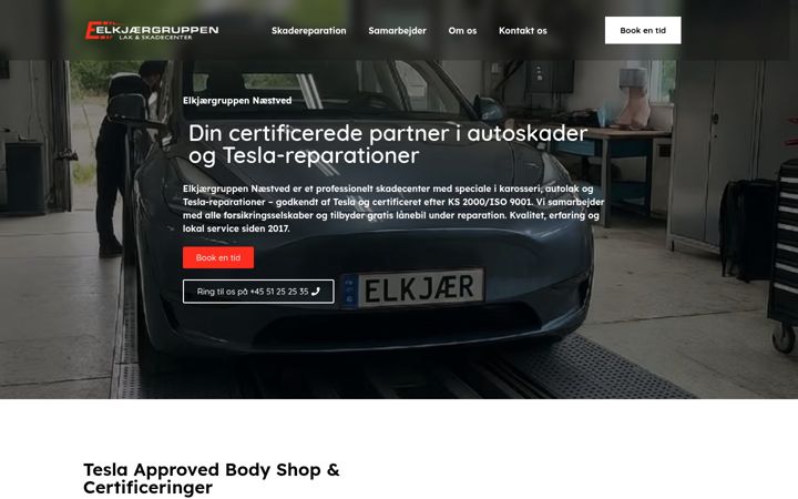 Captură de ecran a elkjaerskadecenter.dk