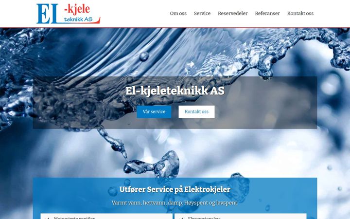 Screenshot stránky elkjeleteknikk.no