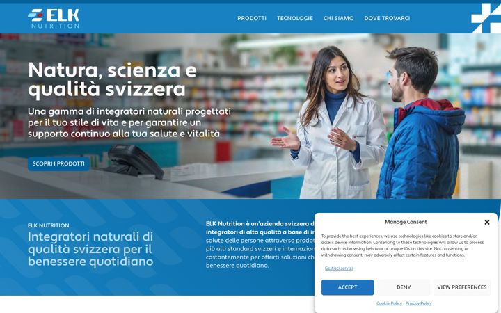 Snimka zaslona za elknutrition.ch