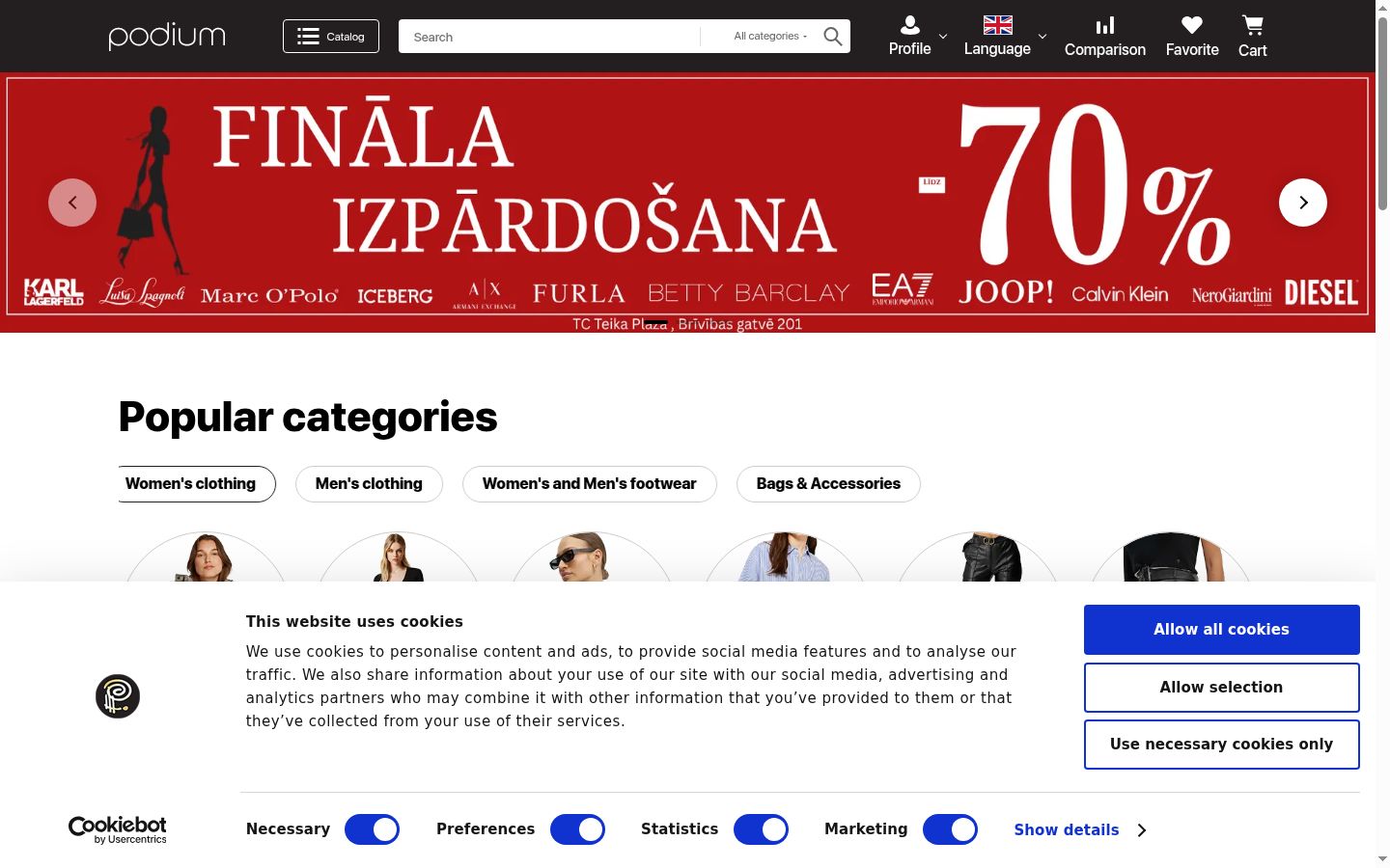 Snímek obrazovky baneru souhlasu zobrazeného před jakoukoli interakcí