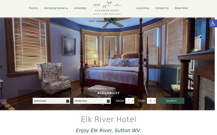 Screenshot of elkriverhotel.com