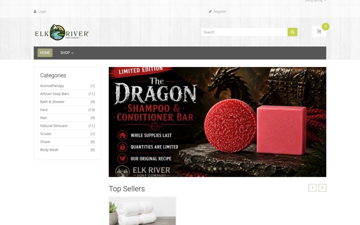 Screenshot of elkriversoapcompany.com