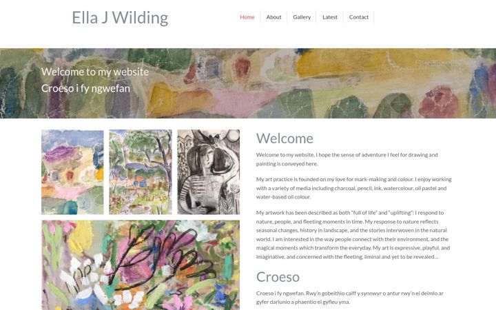 Skärmbild av ellajwilding.co.uk