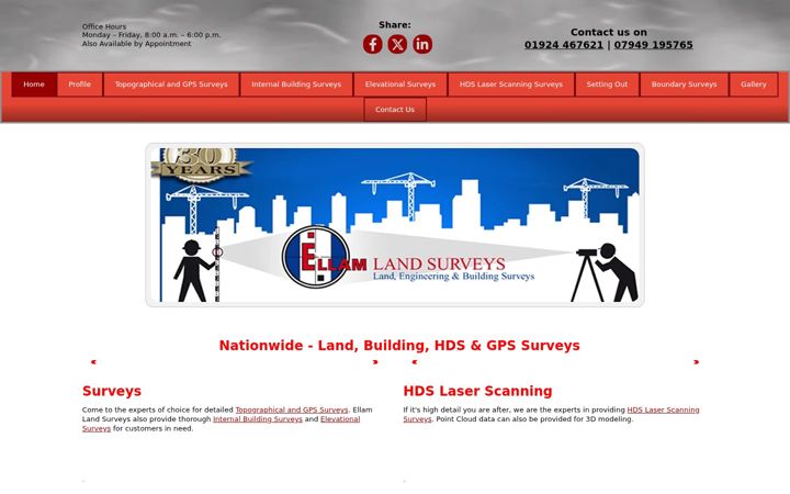 Screenshot of ellamlandsurveys.com