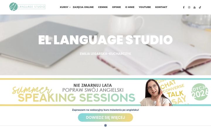 Snímek obrazovky ellanguagestudio.pl