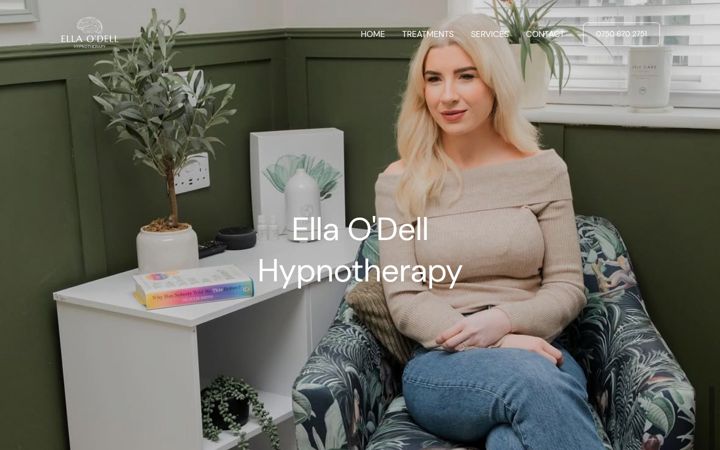 Screenshot of ellaodellhypnotherapy.com