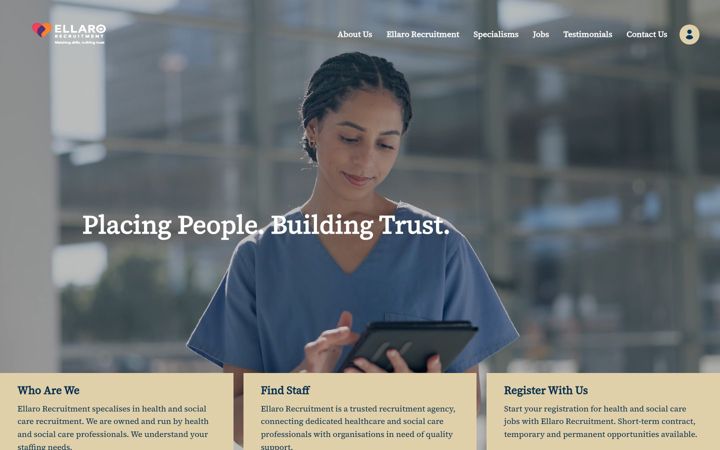 Screenshot of ellarorecruitment.co.uk