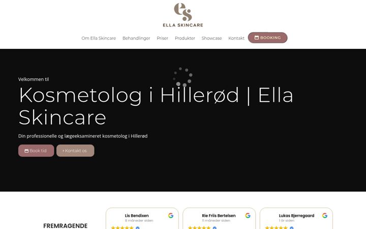 Screenshot van ellaskincare.dk