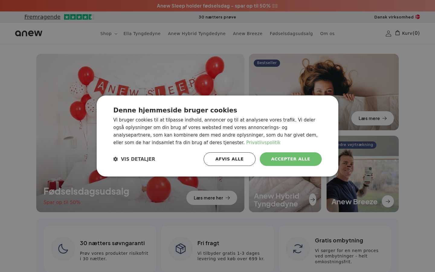 Screenshot des Einwilligungsbanners vor jeglicher Interaktion