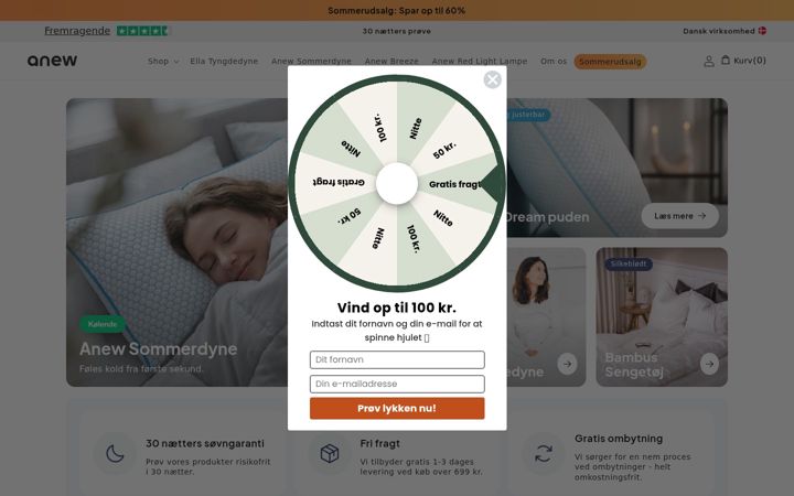 Screenshot van ellasleep.dk