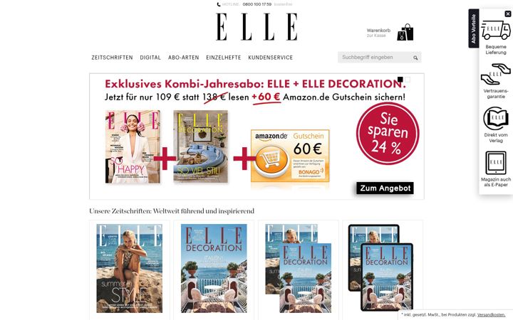 Zrzut ekranu elle-abo.de