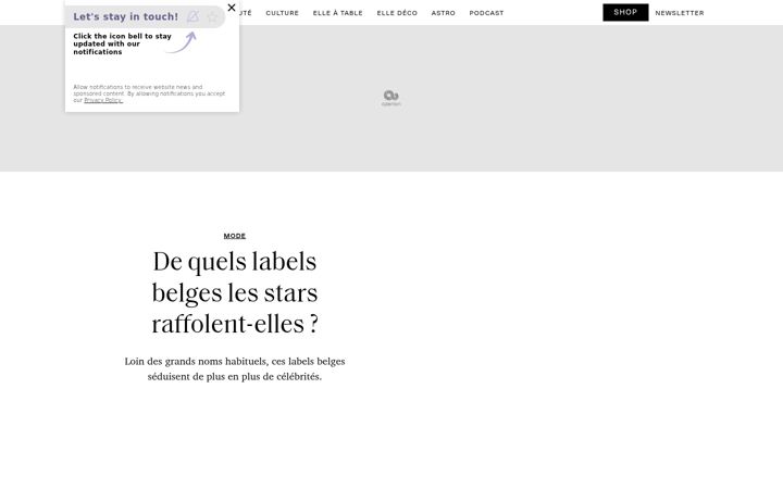Screenshot of elle.be