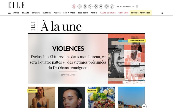 Capture d'écran de elle.fr
