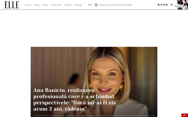 Screenshot of elle.ro