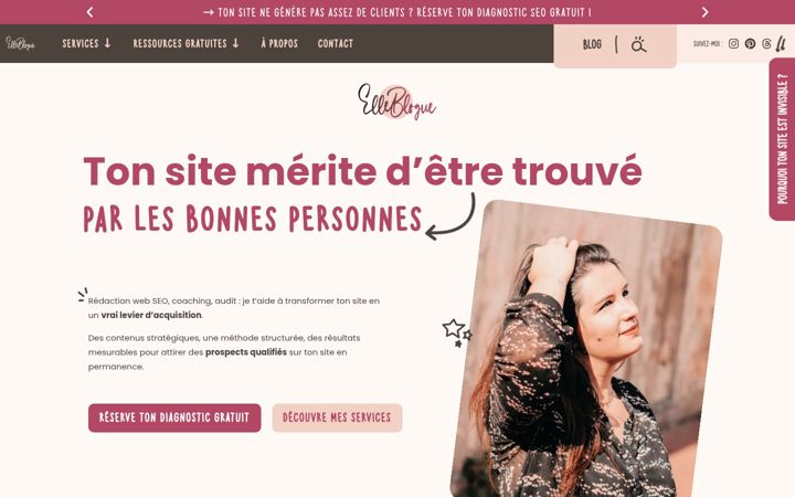 Screenshot ta' elleblogue.fr
