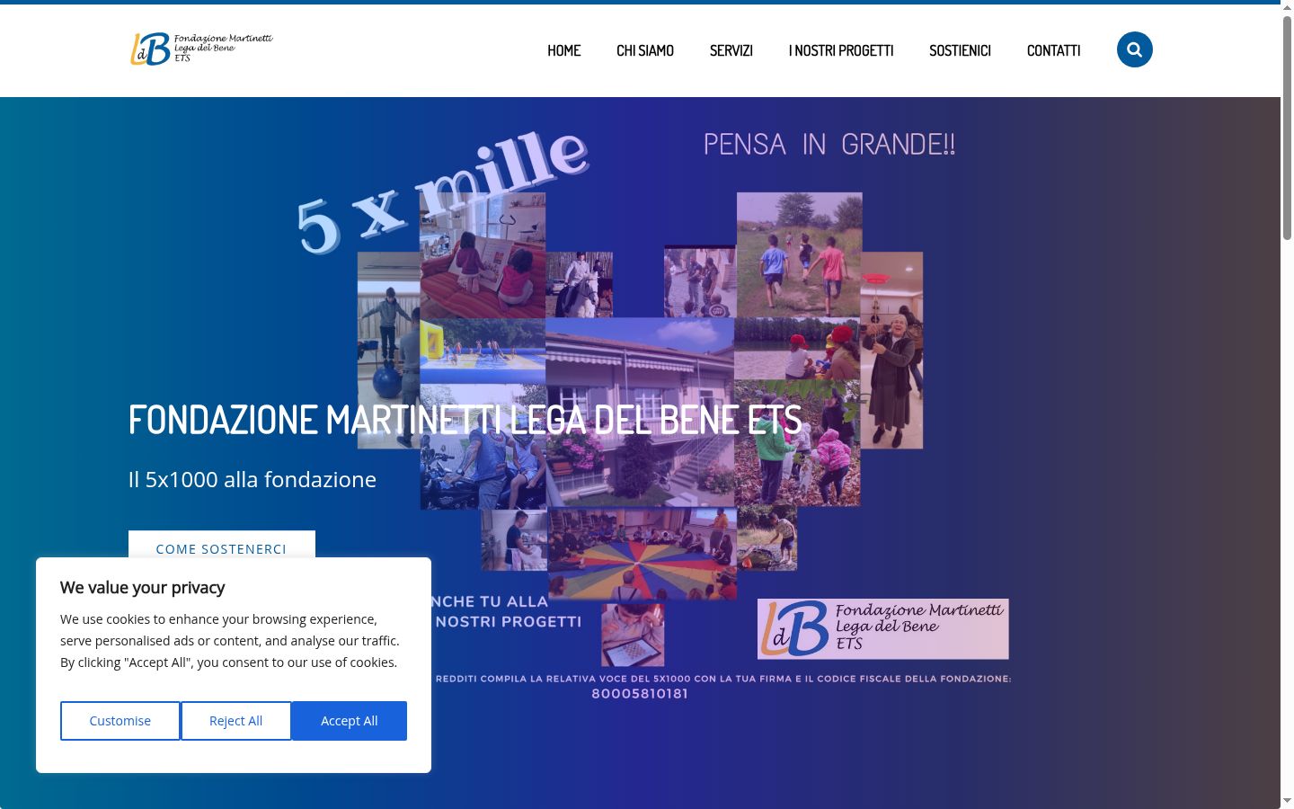 Screenshot des Einwilligungsbanners vor jeglicher Interaktion