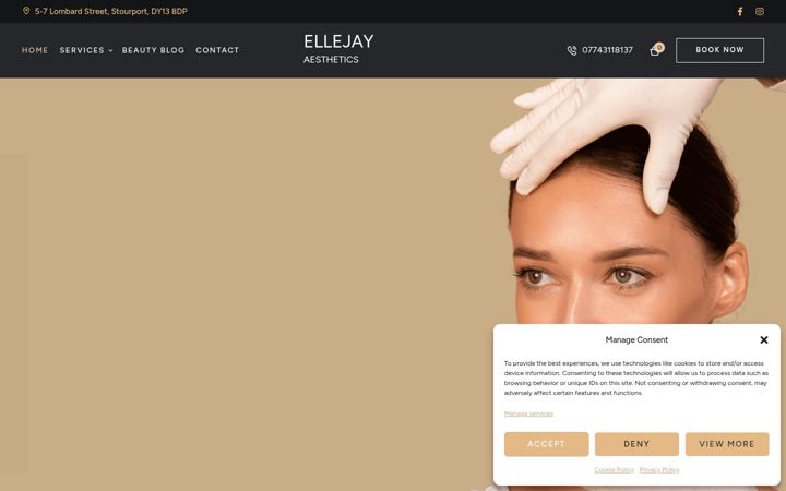 Screenshot von ellejayaesthetics.co.uk
