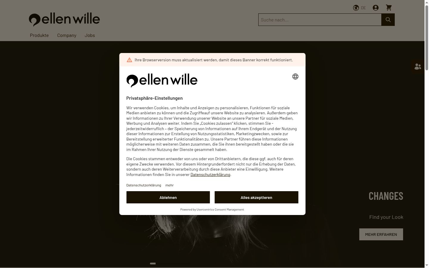Screenshot tal-banner tal-kunsens muri qabel kwalunkwe interazzjoni