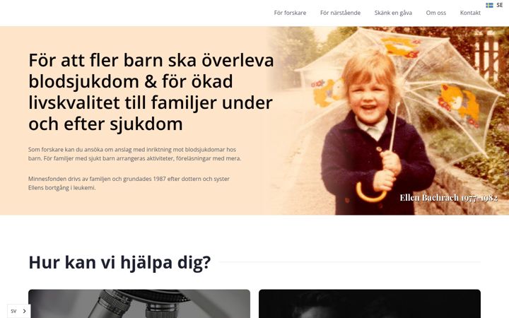 Skjermbilde av ellenbachrachsminnesfond.se