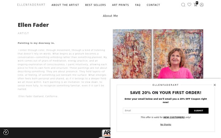 Screenshot of ellenfader.art