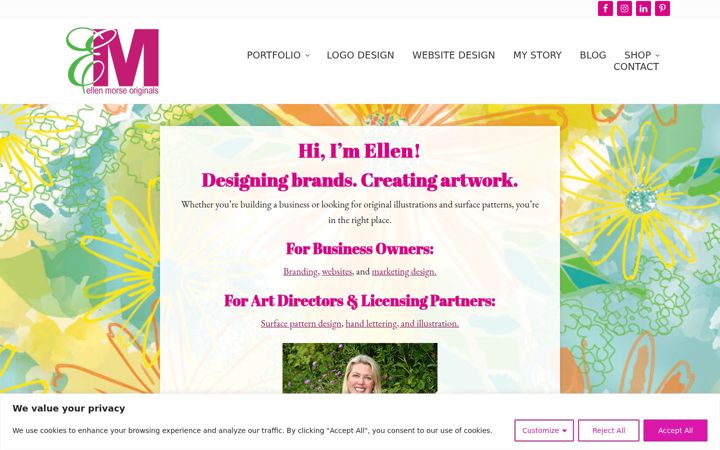 Screenshot of ellenmorseoriginals.com